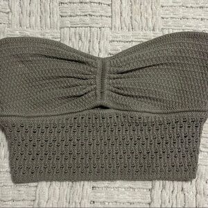 American Eagle Outfitters green Strapless tube Top